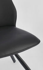 SEDIA IN ECOPELLE NERA - MAXWELL