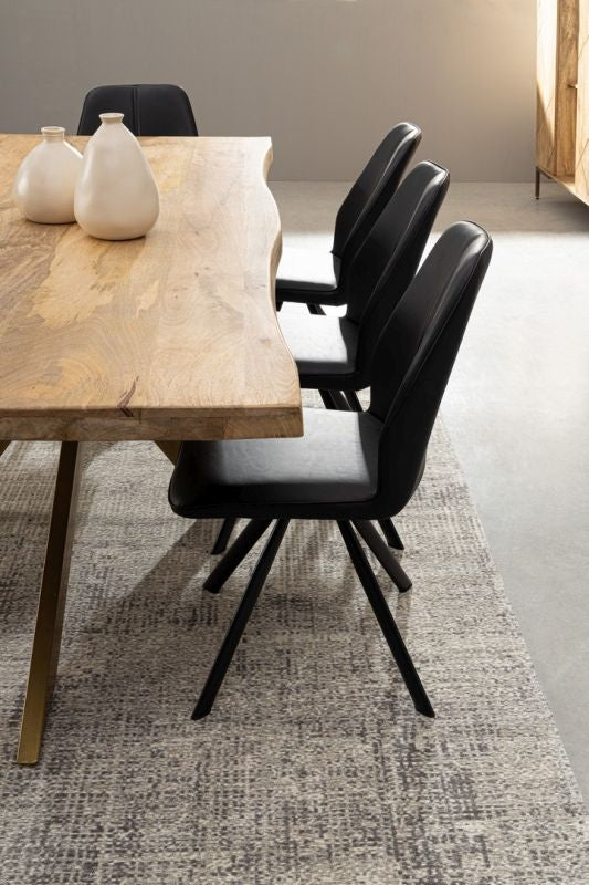 SEDIA IN ECOPELLE NERA - MAXWELL