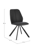 SEDIA IN ECOPELLE NERA - MAXWELL