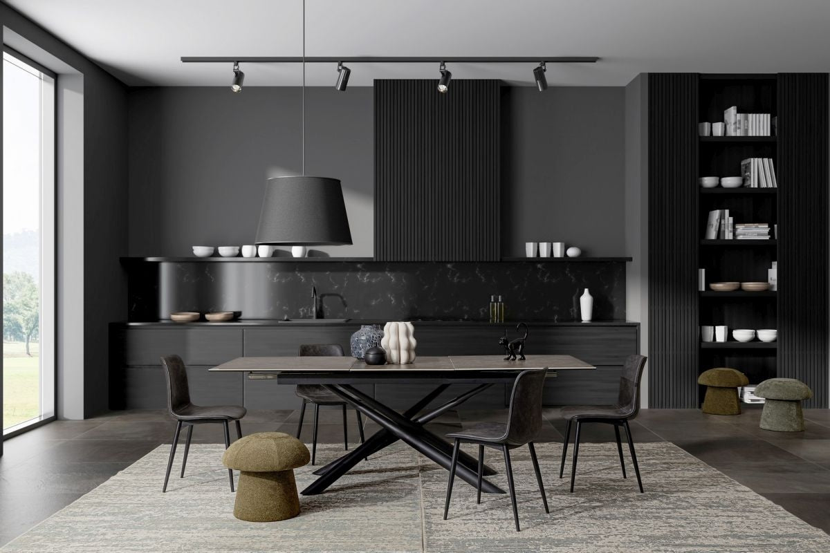 TAVOLO "BIZZOTTO"  CON PIANO IN CERAMICA - SEYFERT