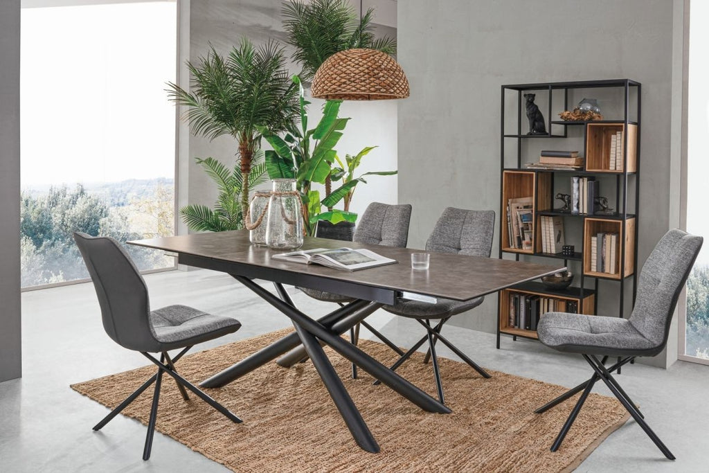 TAVOLO "BIZZOTTO"  CON PIANO IN CERAMICA - SEYFERT