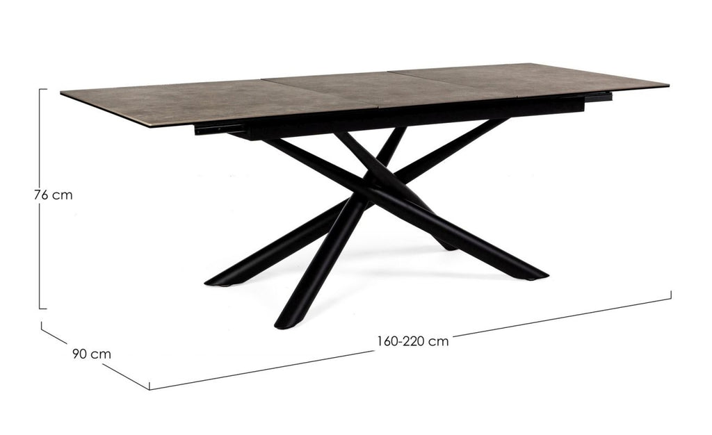 TAVOLO "BIZZOTTO"  CON PIANO IN CERAMICA - SEYFERT