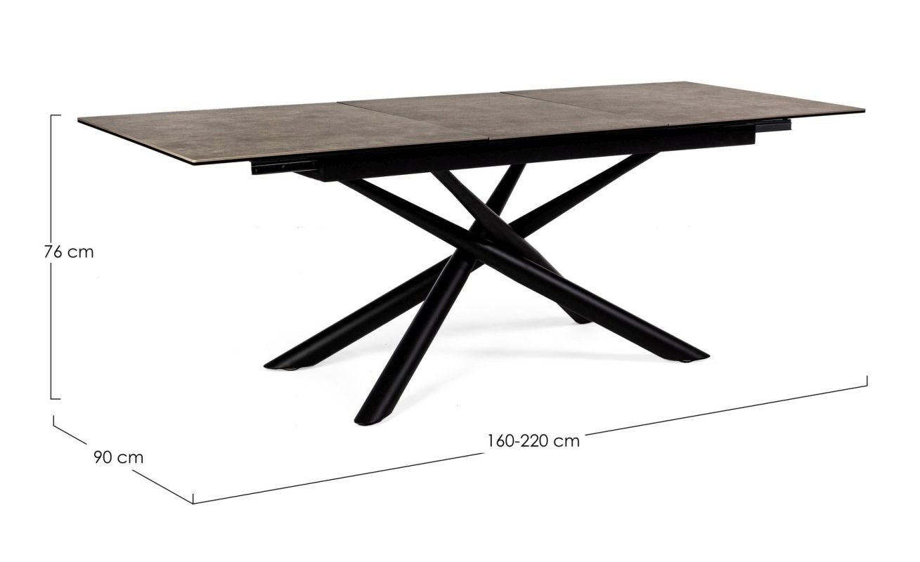 TAVOLO "BIZZOTTO"  CON PIANO IN CERAMICA - SEYFERT
